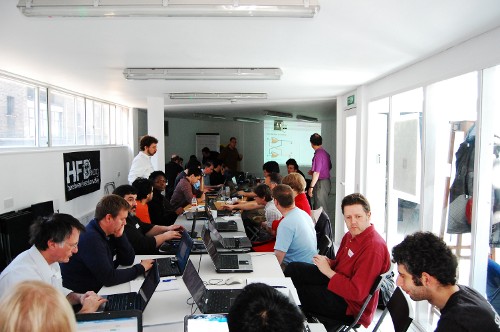 The first ChipHack event, held at the Centre for Creative
		    Collaboration.